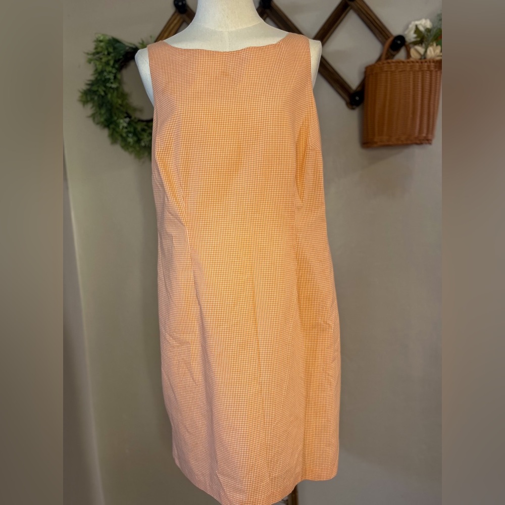Vintage orange gingham dress